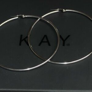 925 Sterling lever Hoops, 70mm Stamped hallmarked large thin lightweight